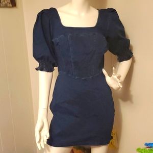 Jean zip up dress never worn